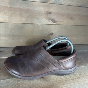 merrell dassie stich womens size 9.5 shoes brown leather slip on comfort loafers
